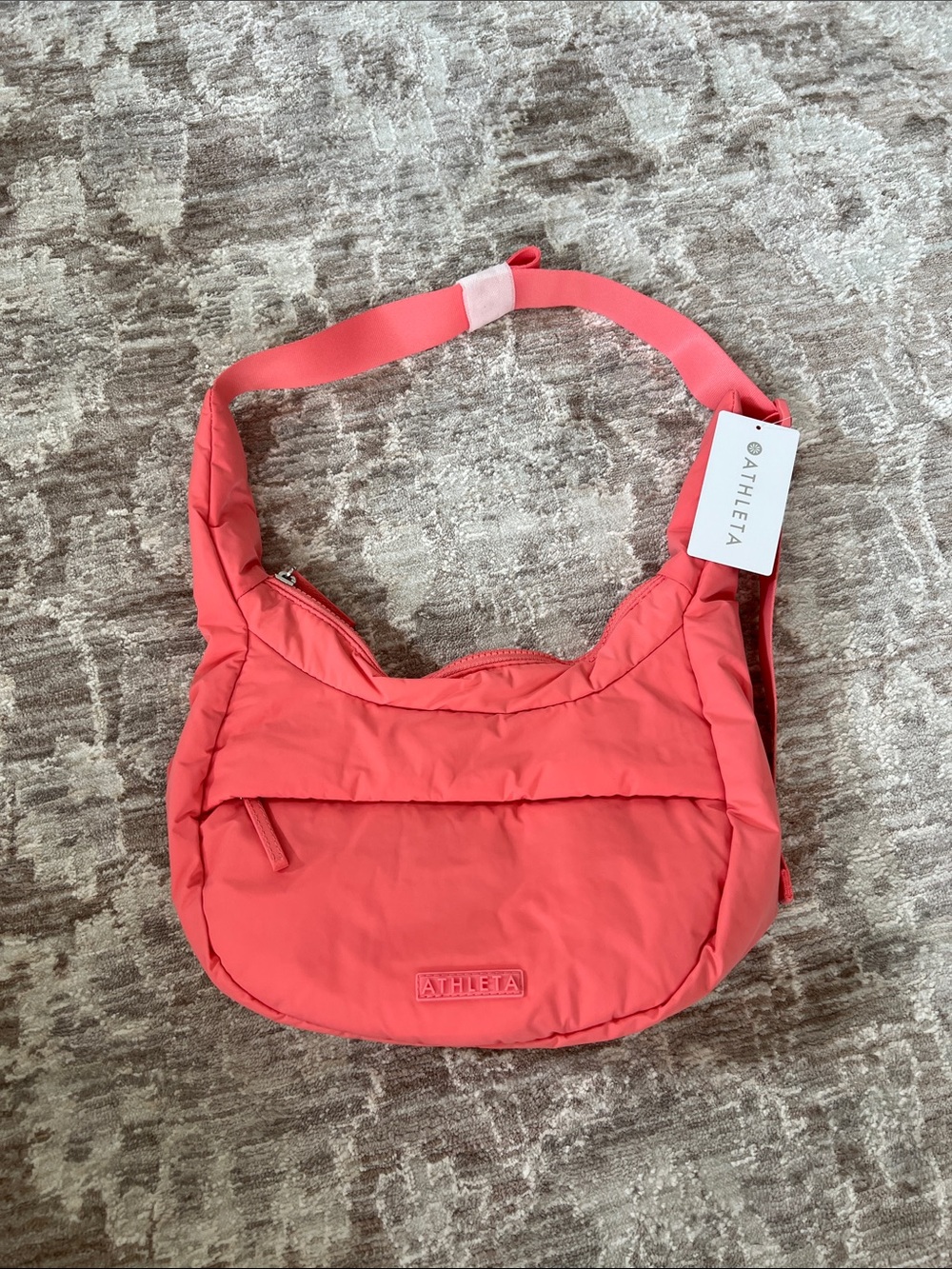 NWT Athleta Coral-Red Padded Shoulder Bag
